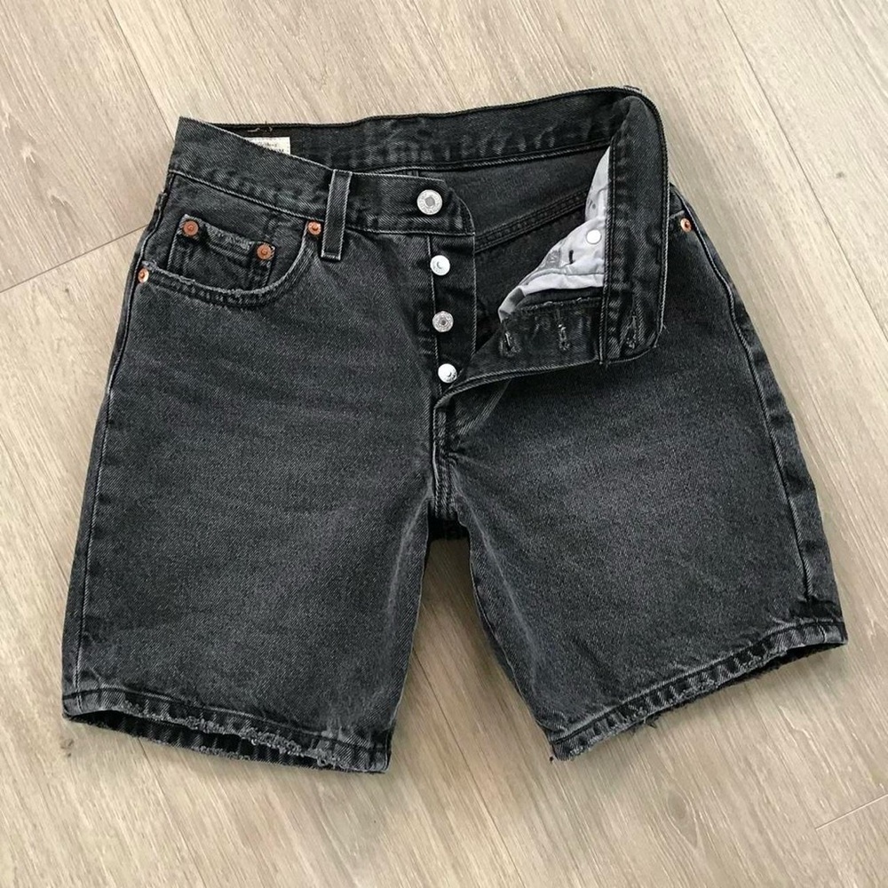 Levi's 501 Black Hemmed Jean Shorts for Women